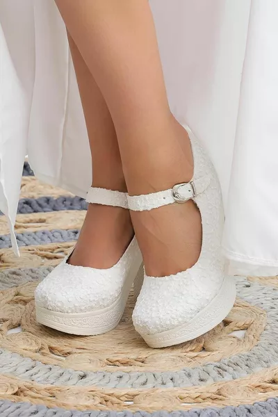 المرأة ندفة الثلج الزفاف راقصة الباليه الزفاف منصة الأحذية  سنتيمتر 