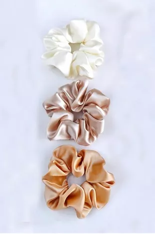 نسائي 3 قطع الساتان الشعر مطاط كليب مجموعة