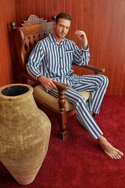 Lengte gestreepte Gaffur pyjama set