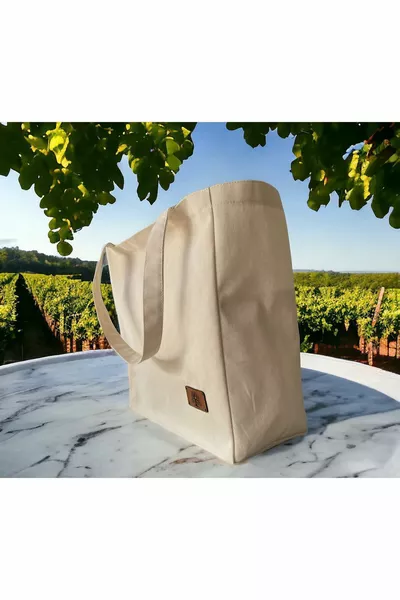 Geschikt voor borduren: dagelijkse katoenen schoudertas van stof, voor school, supermarkt en strand