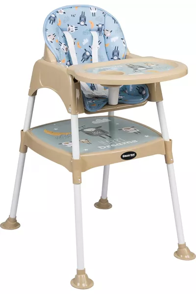 Столче за хранене Kuzu с 3 в 1 дизайн - синьо