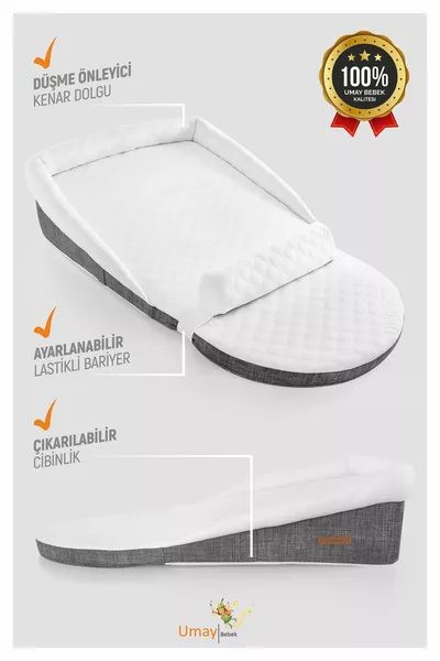 Lit anti-reflux pour bébé Umay, Lit pour bébé - Anthracite