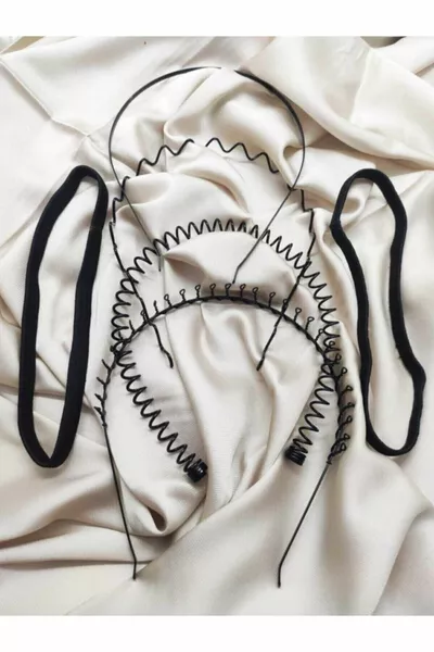 Athletic Headband, Zigzag, Bow Headband, Comb Headband, Plain Wire Headband 5-Piece Set Unisex