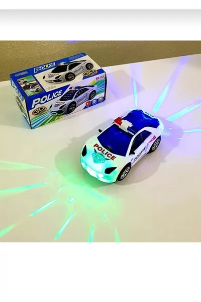 Macchina della Polizia Giocattolo a Batteria con Luci e Suoni che Cambia Direzione Quando Sbattuta