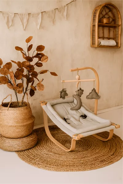 Babyschaukel mit Drehfunktion (Grau)