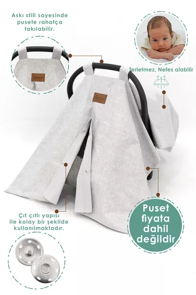 Lettino Ortopedico per Bebè, Set 6 Pezzi di Lenzuola, Coperta e Accessori per Passeggino, Serie Arcobaleno, Grigio