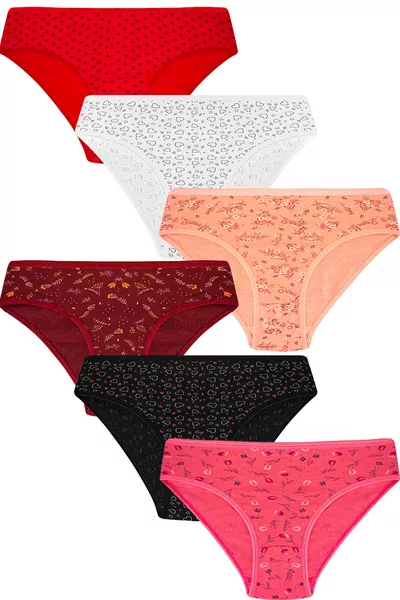 طقم سراويل داخلية نسائي بألوان ونقشات متنوعة