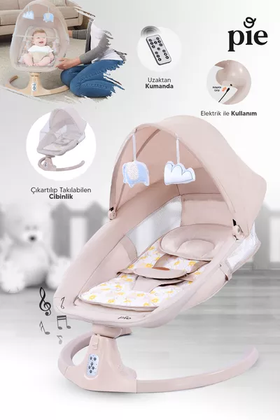 سرير أطفال أو كرسي هزاز تلقائي مناسب للأطفال حديثي الولادة مع حساس حركة وتحكم عن بُعد وموسيقى بلوتوث