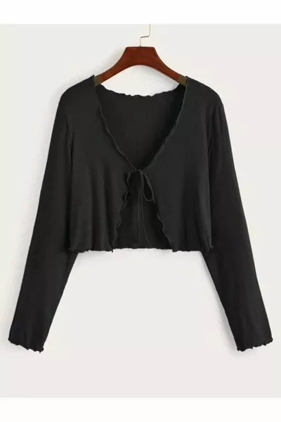 كارديغان بوهمي للنساء مع بلوزة سوداء