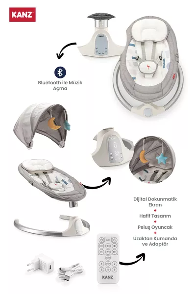 كرسي السيارة الكهربائي من فلمنغو باللون الرمادي
