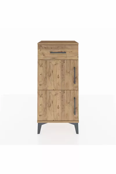 أرجيس كومودين مع رف واحد ودرج واحد وغطاءان - صنوبر