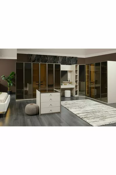 LLena Şifonyer Modüllü Reflekte Köşe Yatak Odası Takımı