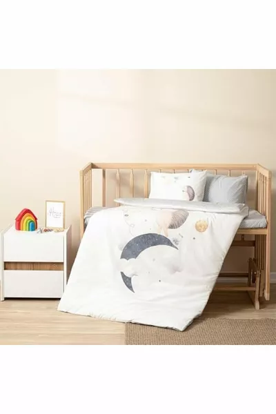 Soley | Luna |% Pamuklu Bebek Nevresim Takımı Gri 