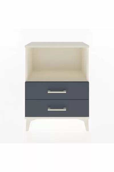 أرجس كومودين ذو رف واحد ودرجين  بحجر العقيق - أنثراسيت