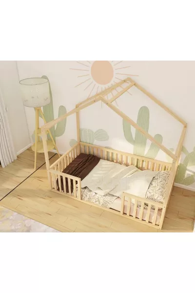 سرير مونتيسوري للأطفال والرضع مع سقف