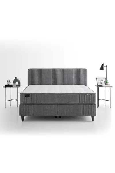 Wool Sense Bed - Base - Headboard Set - Dark Gray