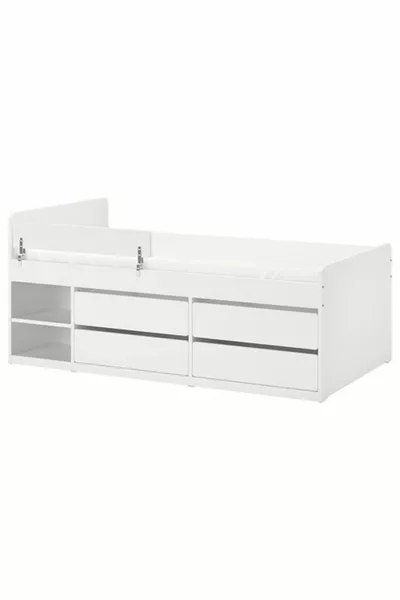 SLAKT/NATTAPA، سرير فردي، أبيض، سم