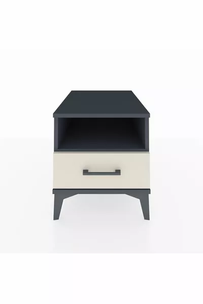 Kronos Komodin Tek Raflı Tek Çekmeceli  Antrasit-Aytaşı