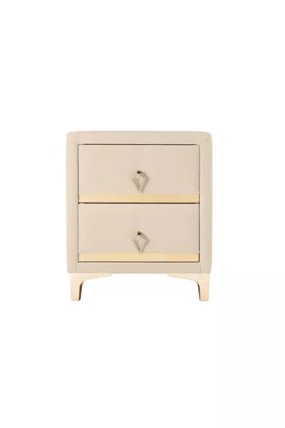 خزانة جانبية دوبيا لاين جولد، ذات درجين