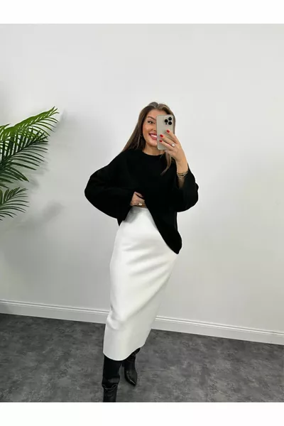 Sonderanfertigung: dickes Scuba-Gewebe mit elastischer Taille Lycra-Bleistiftrock