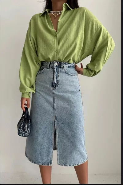 Jupe midi en jean fendue Snowwash Cove