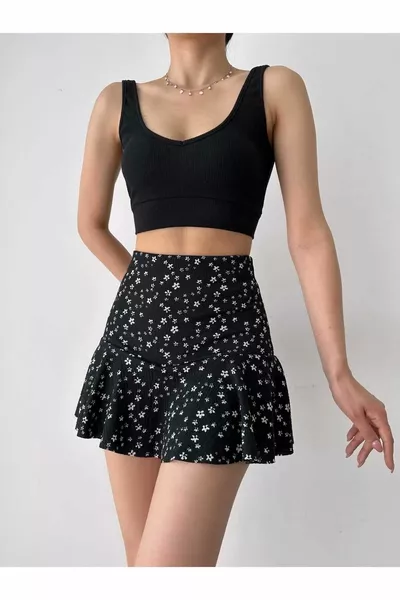 GONNA MINI SHORTS BURLESQUE PLISSETTATA OCEAN DA DONNA