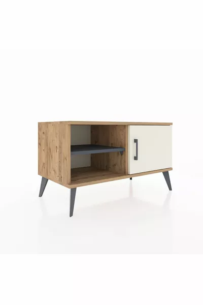 Hyperion Dresser 2-Shelf Single Door Pine-Creme/Anthracite
