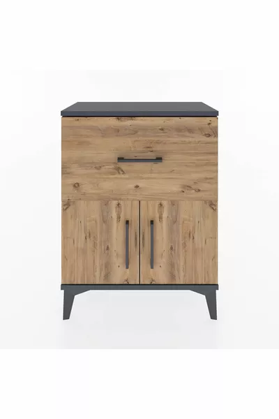 أرجيس كومودين رف واحد درج واحد بابان أنثراسيت-صنوبر