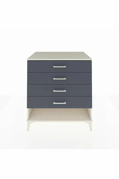 Commode Kronos 4 tiroirs Pierre de lune-Anthracite