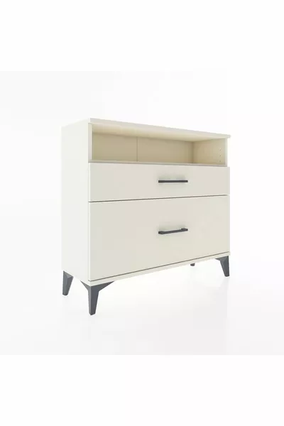 Arges Dresser Single Shelf 2 Drawers Moonstone-Moonstone