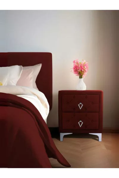 Ruby Silver Nightstand, 2 Drawers