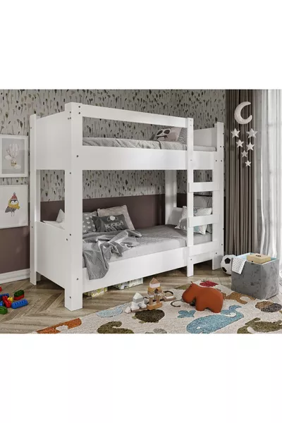 Amanos 2-Tier White Bunk Bed