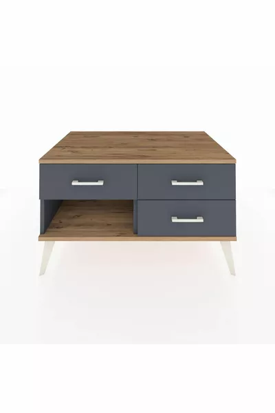 Kronos Kommode 3 Schubladen Anthrazit-Kiefer/Anthrazit