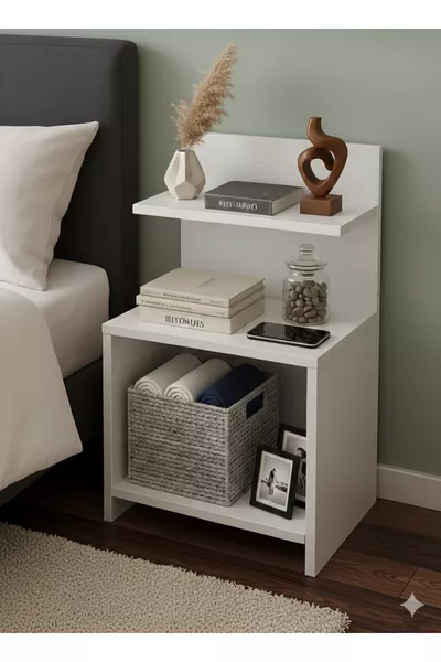 Нощно шкафче - Нощно шкафче с открита полица