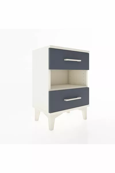 أرجس كومودين ذو رف واحد ودرجين  بحجر القمر - أنثراسيت