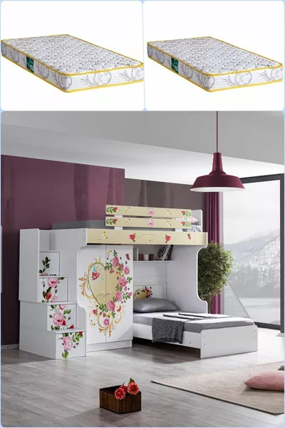 Stapelbed, Mira Stapelbed Kast 2 Comfort Matras