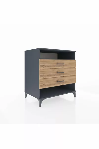 Kronos Dressoir Enkel Plank 3 Laden Antraciet-Den