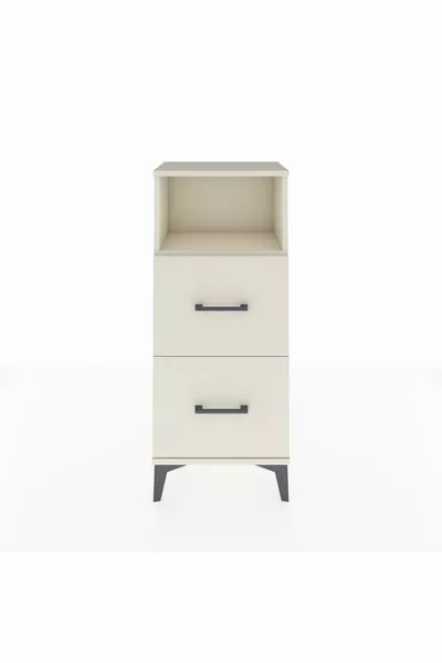 Argeş Nachtkastje met één plank en 2 lades, Agaat-Agaat