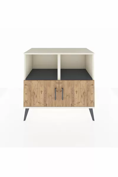 خزانة هايبرون ٢ رفّين ٢ باب حجر القمر-صنوبر/أنثراسيت