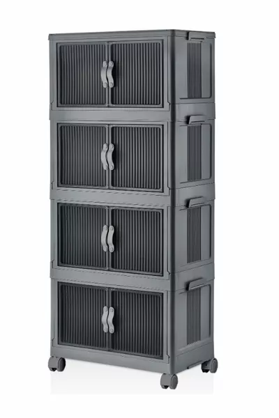 Rangement pour légumes, armoire multifonction, rangement pour légumes mobile sur roues, organiseur anthracite
