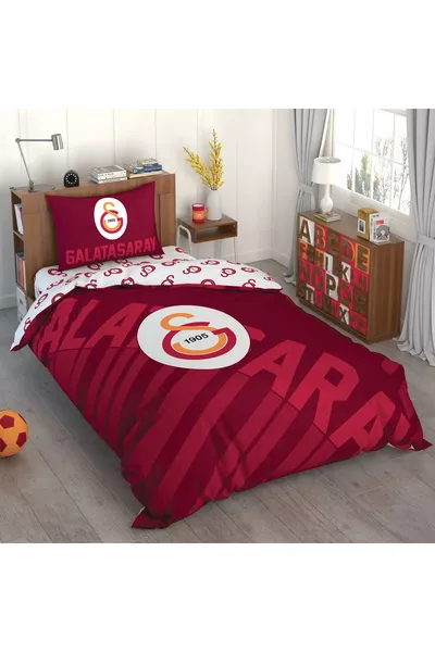 Ensemble de literie en coton avec logo rouge Galatasaray