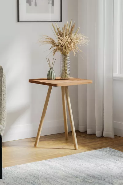 Квадратный боковой столик с деревянными ножками, одинарный набор столиков