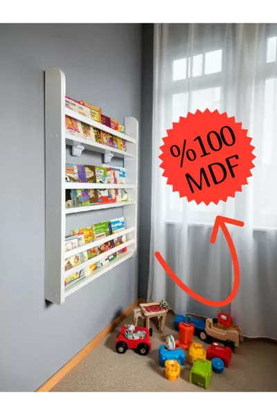 Книжарница с 3 рафта Carmen - Образователна Montessori книжарница за детска стая, Книжарница с 3 рафта за бебешка стая