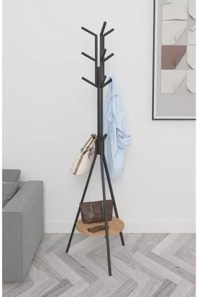 Metal Standing Coat Rack Clothes Hanger Hall Stand