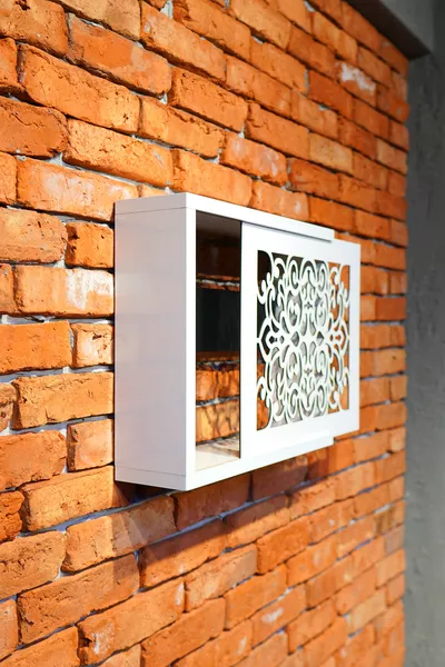 Коробка для хранения модема с раздвижной дверцей, открывающаяся в сторону,  см, белая с узором