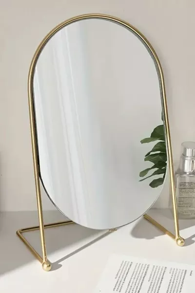 Голямо златно огледало за грим Метално масово огледало  см