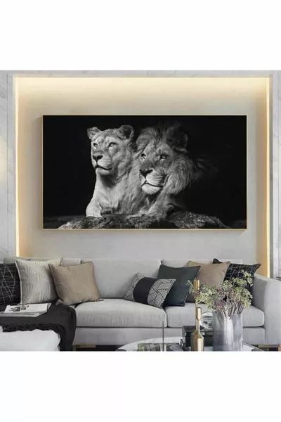 Лъвова картина на платно, Двойни лъвове
