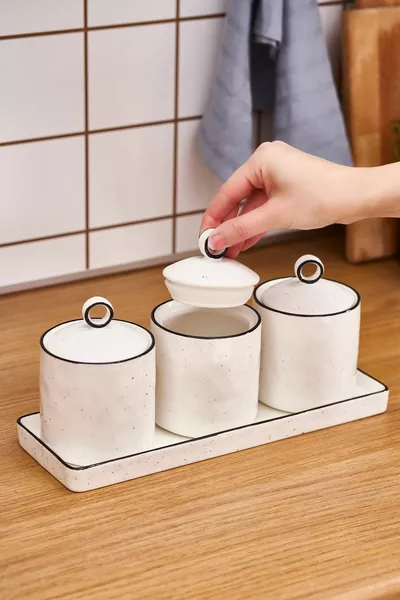 Набор специй Lina Line с 3 подставками и вакуумными крышками,  мл