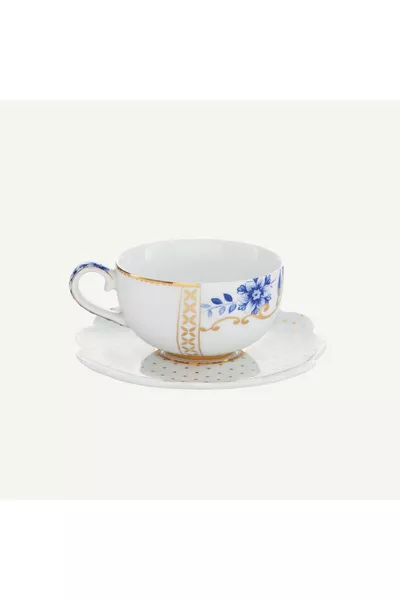 Tasse à café en porcelaine blanche et bleue Royal White  ml