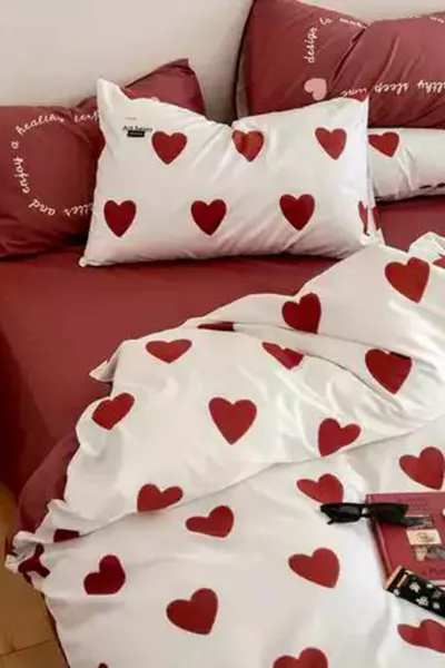 Fitted Sheet Double-Sided Double Bed Duvet Cover Set